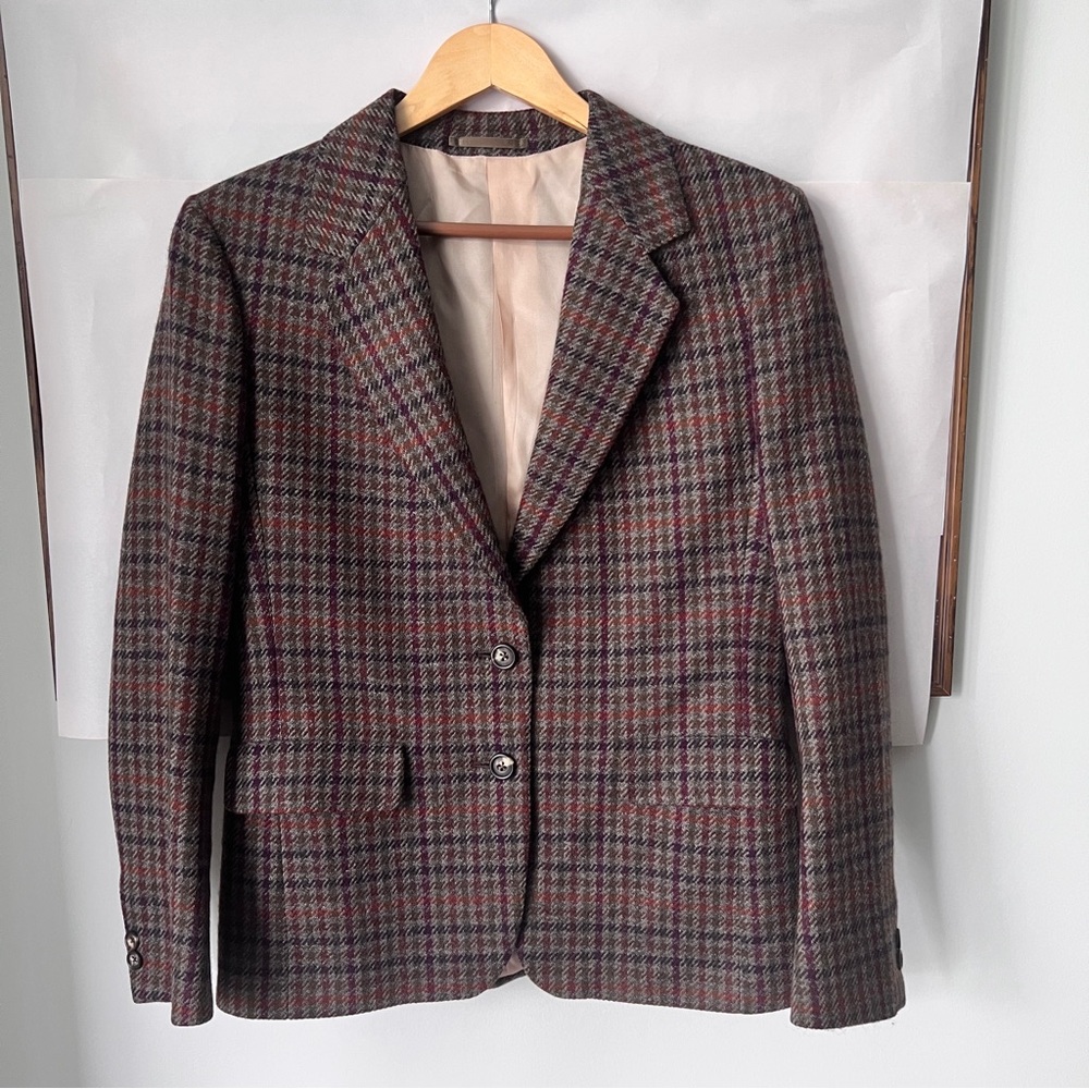 Aquascutum London Vintage Women’s 100% Wool Plaid Blazer, Like New, Size 4